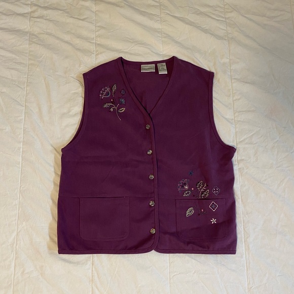Unique Purple Embroidered Vest - Picture 2 of 8